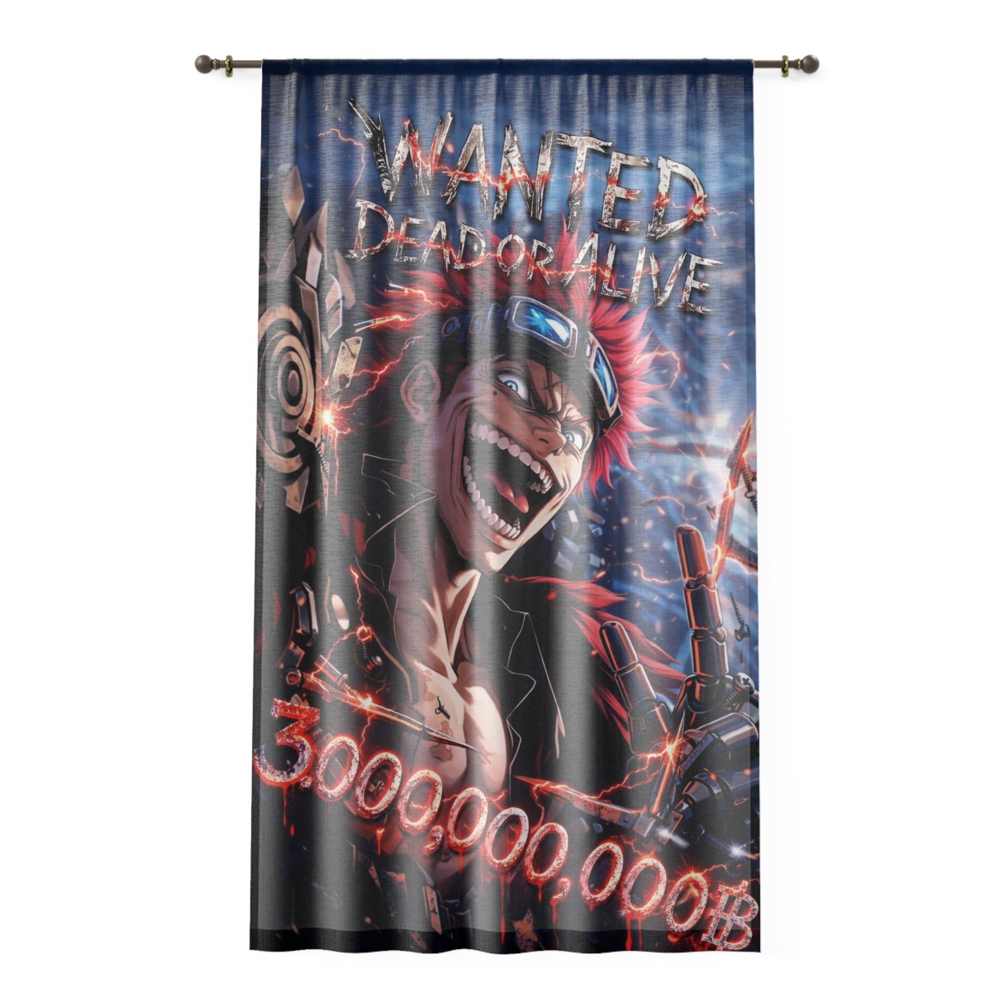 Wanted Dead or Alive 3,000,000,000B Window Curtain