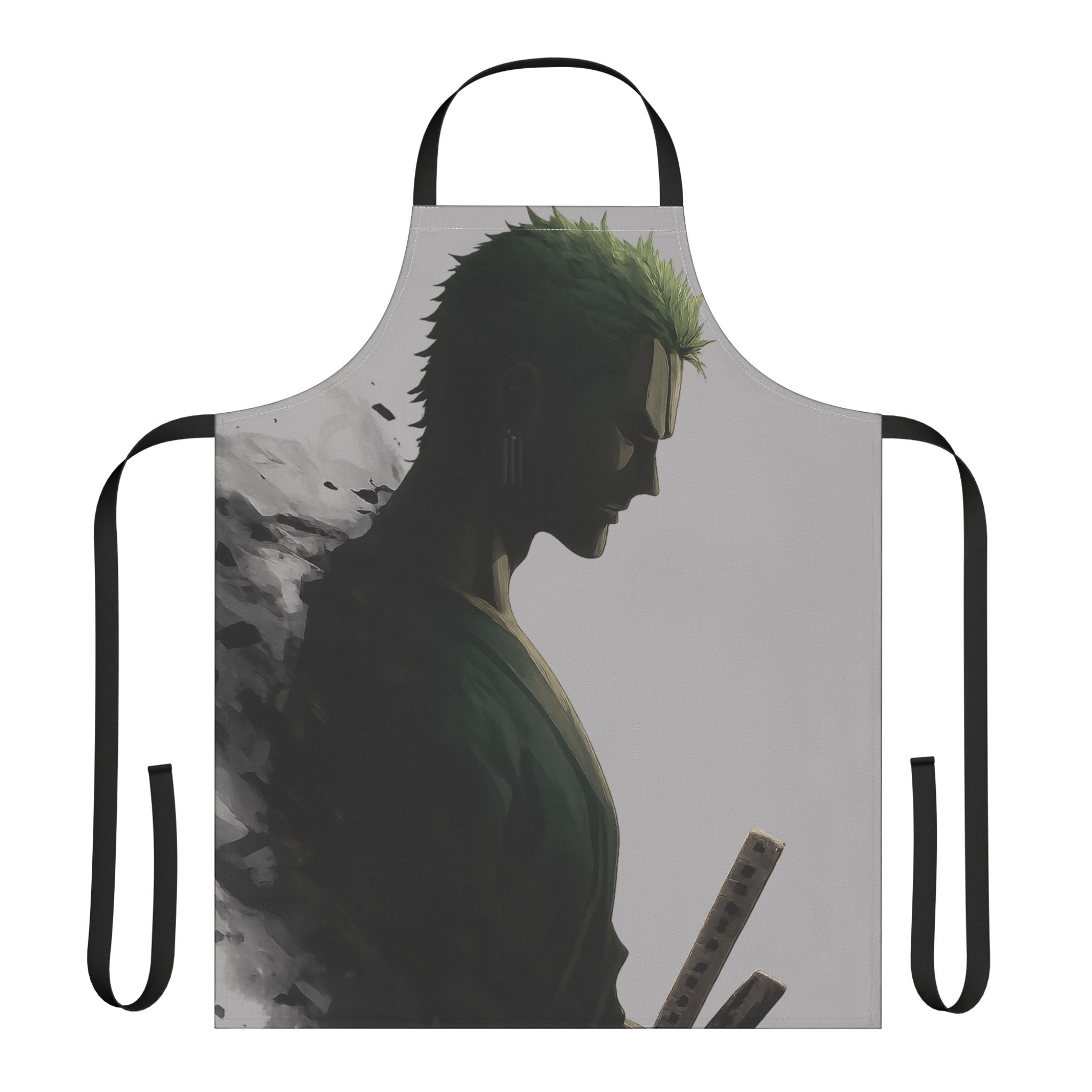 Silhouette Swordsman Apron | Anime Samurai Kitchen Apron, Artistic Portrait