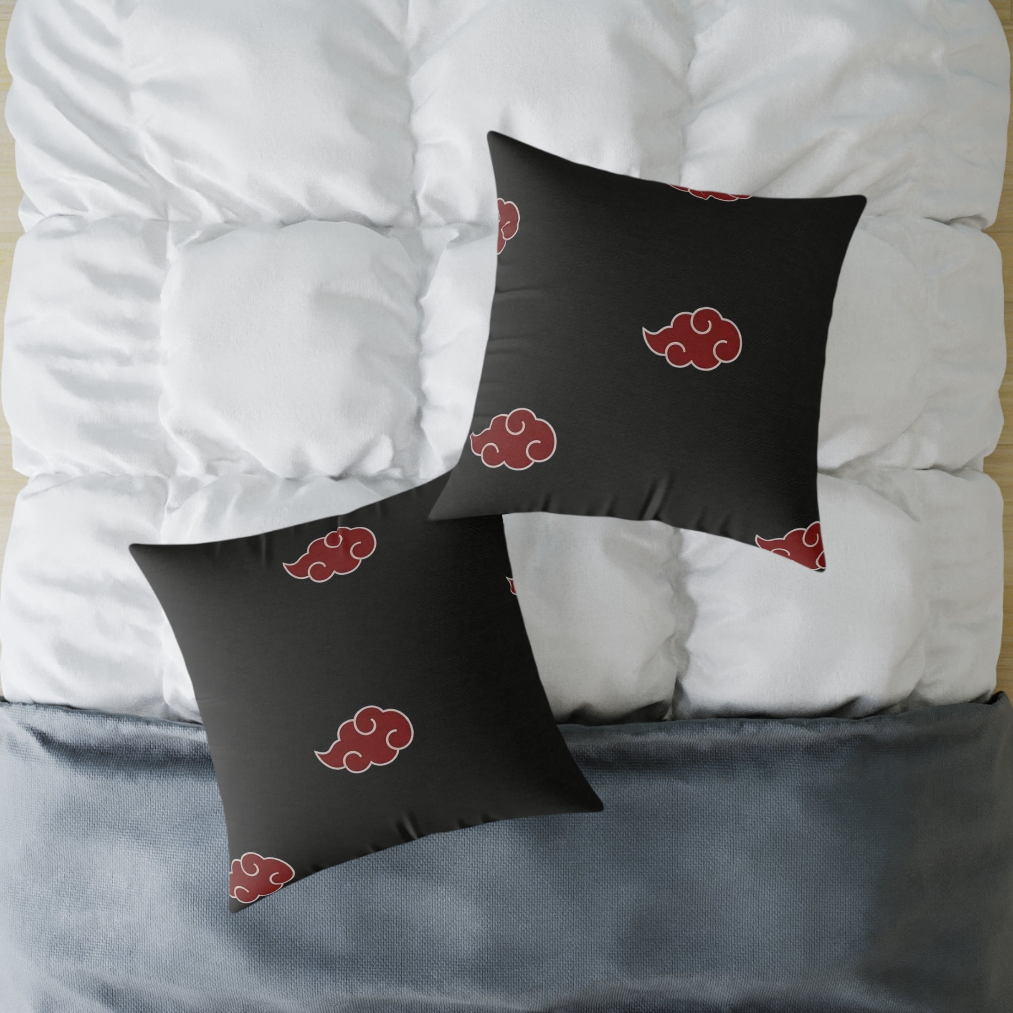 Red Akatsuki Cloud Pillow | Anime Pattern Accent Pillow