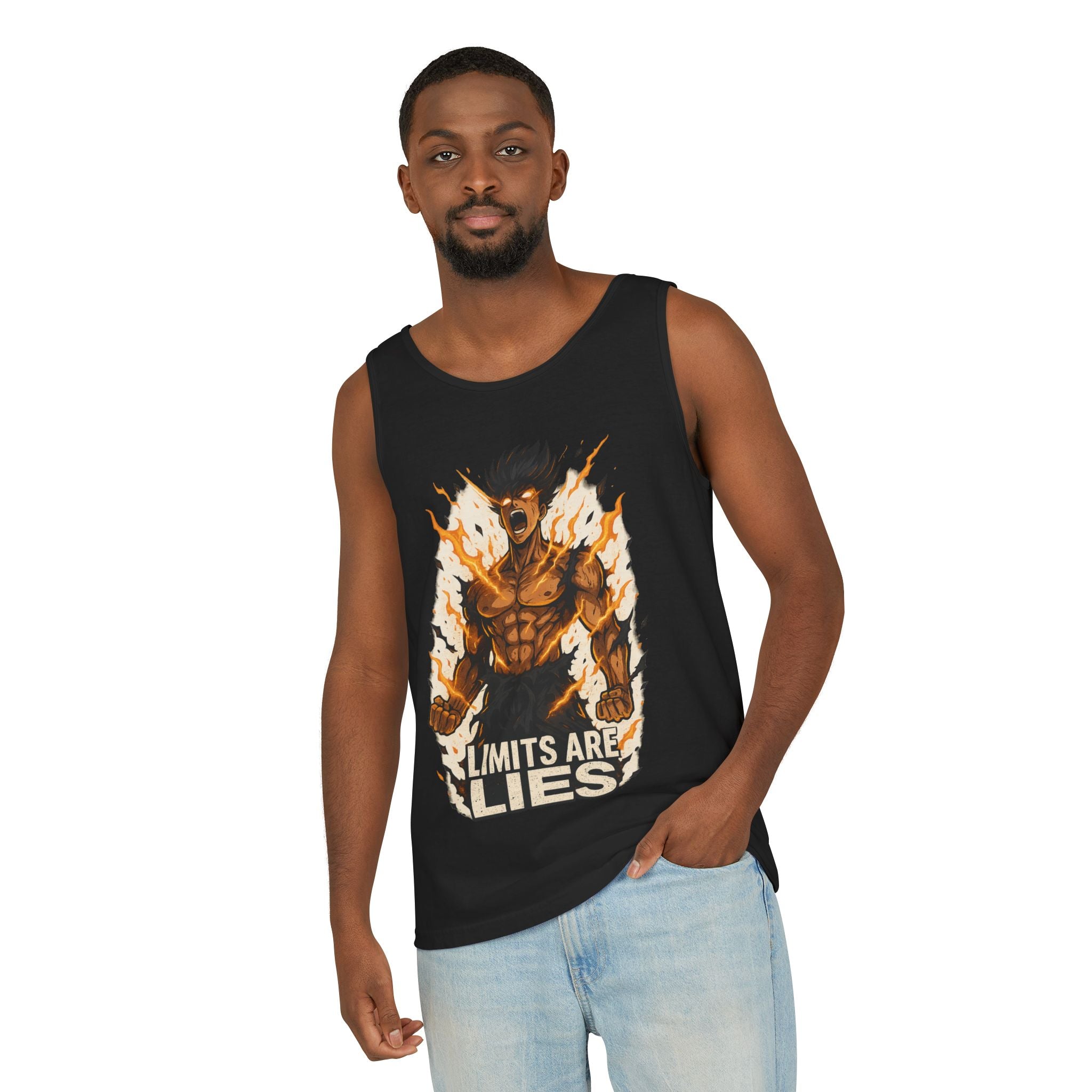 Unisex Motivational Graphic Tank Top - Limits Are Lies, Fitness Apparel, Workout Shirt, Gymwear, Summer Fashion