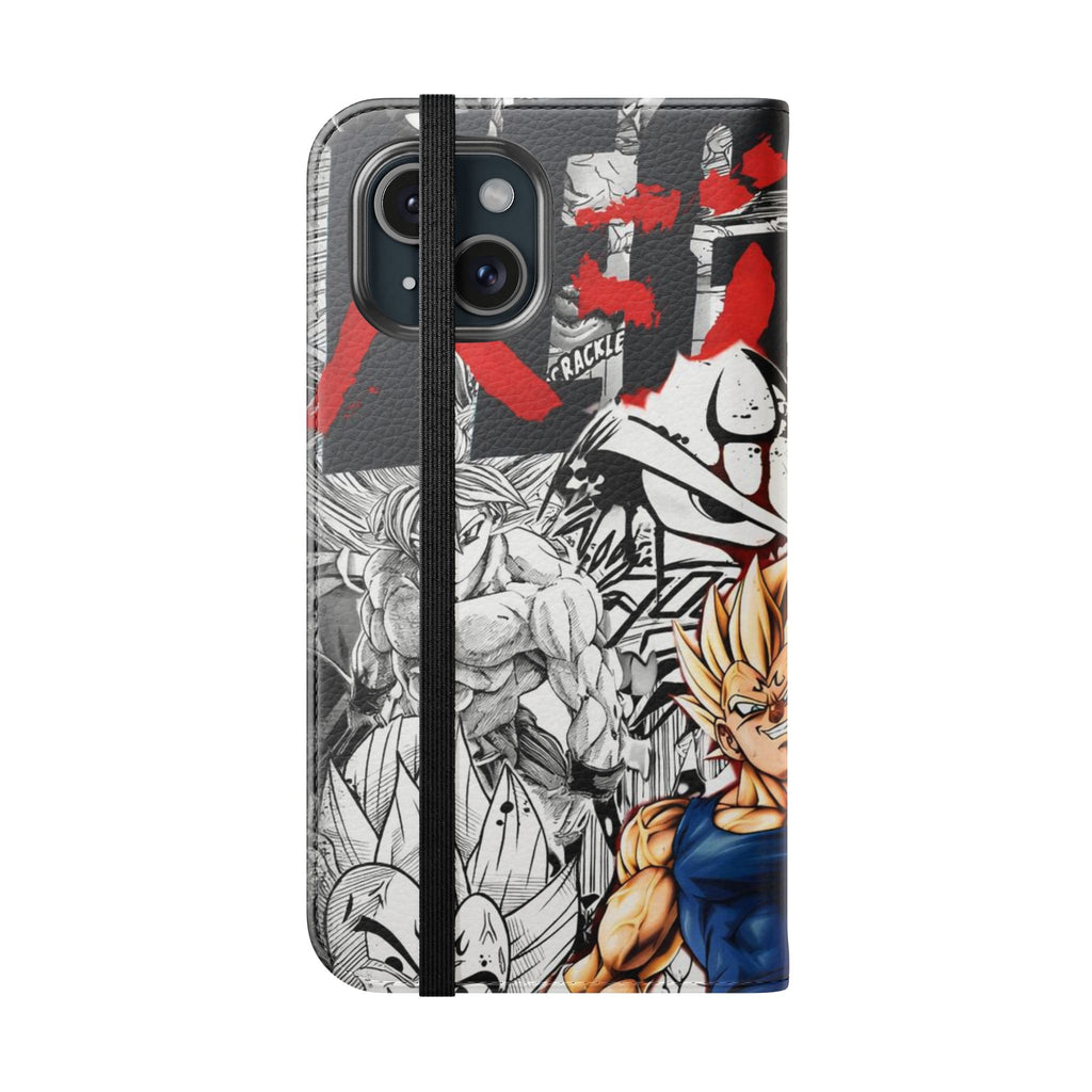 Anime Saiyan Collage Flip Case — Super Saiyan Goku Phone Wallet