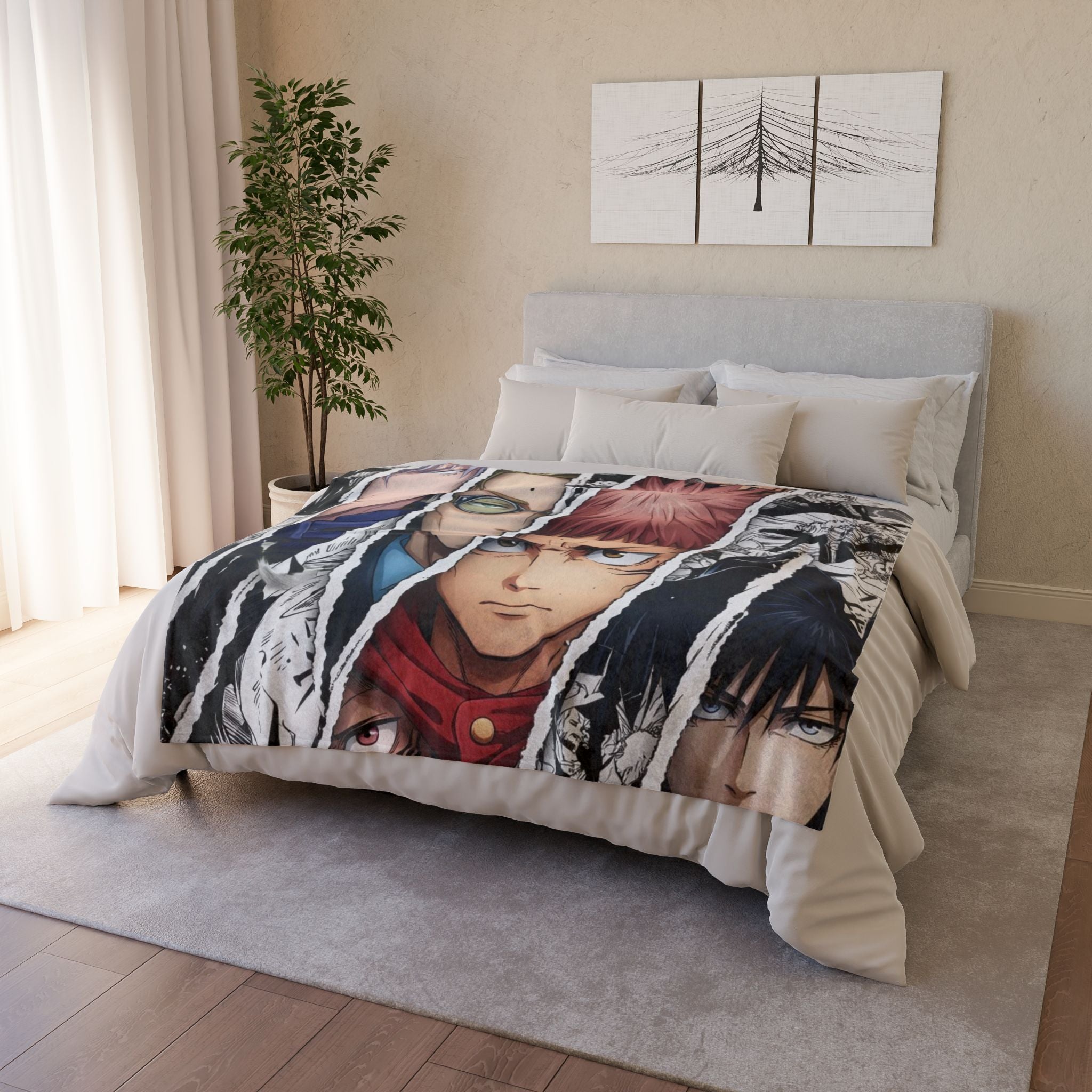 Anime Character Collage Blanket | Polyester Throw Blanket
