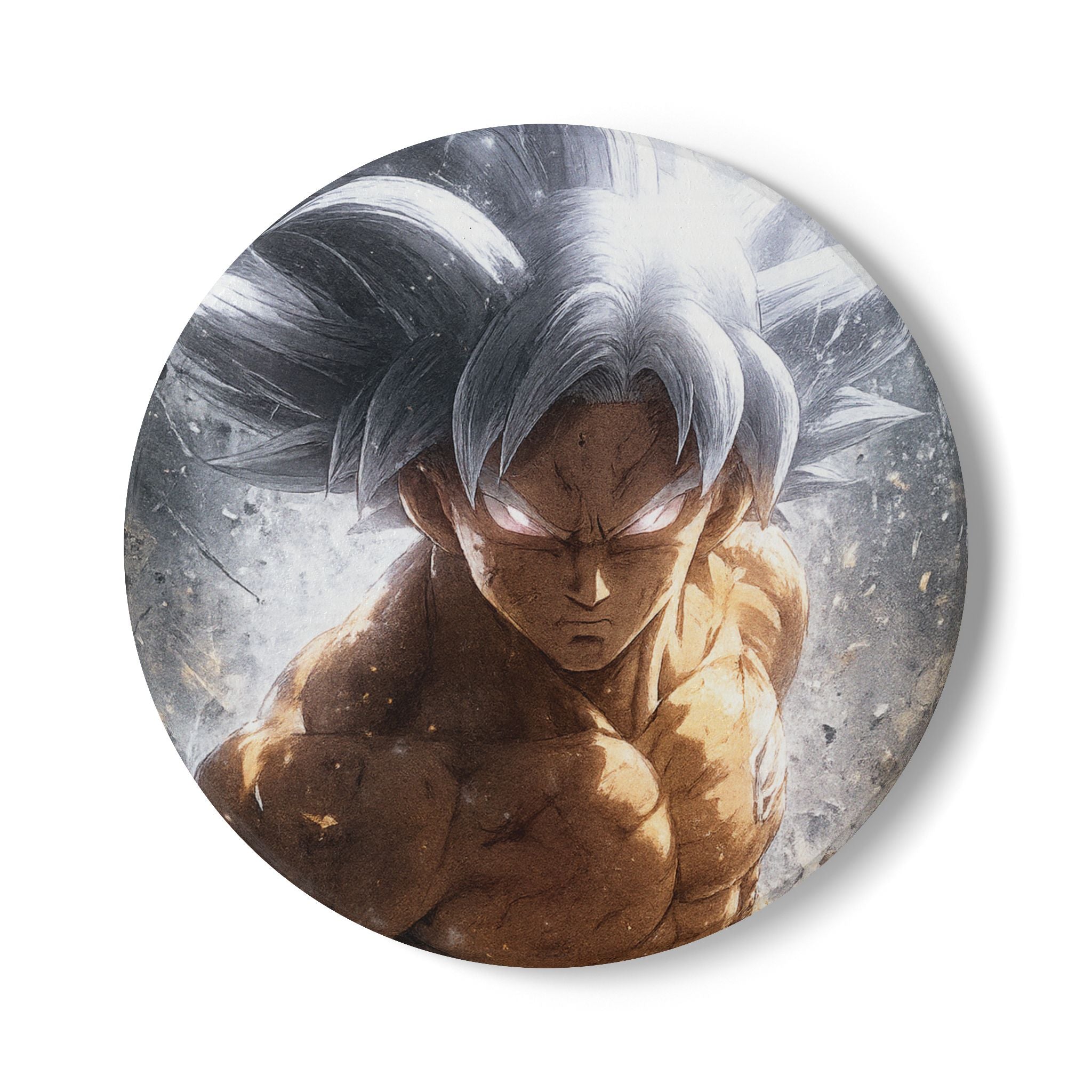 Ultra Instinct Warrior Ceramic Coaster | Anime Power Illustration