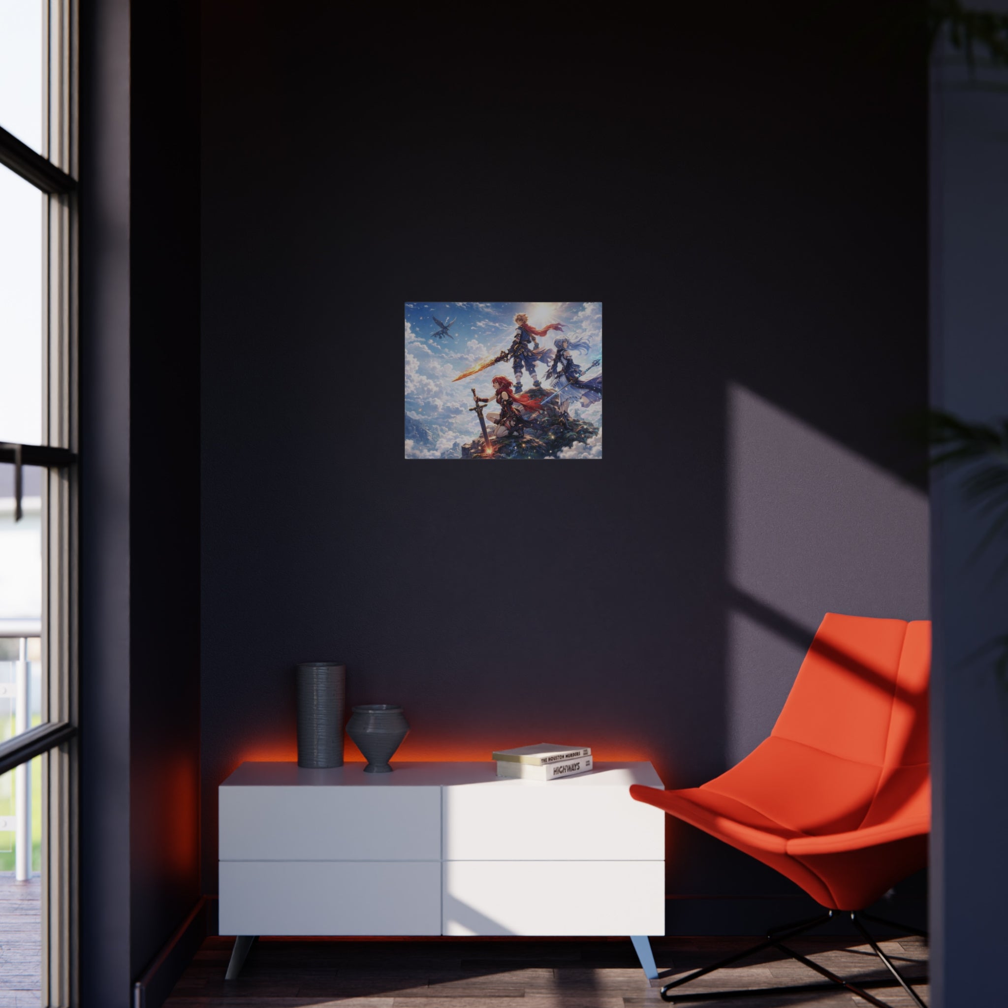 Fantasy RPG Heroes Foam Board | Sword, Sky, Epic Adventure Scene