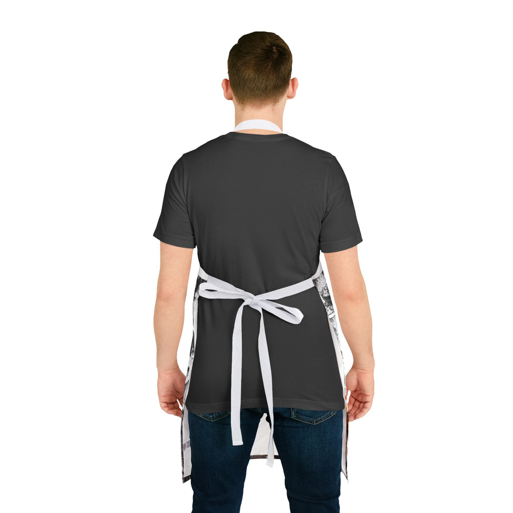 Anime Female Chef Wok Tossing Apron | Cooking Kitchen Apron with Chef Character