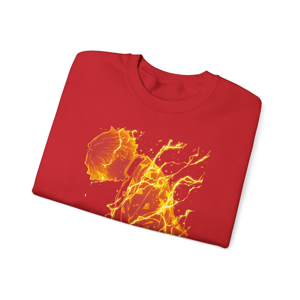 Fiery Guitarist Illustration Sweatshirt | Electric Music Rock Art