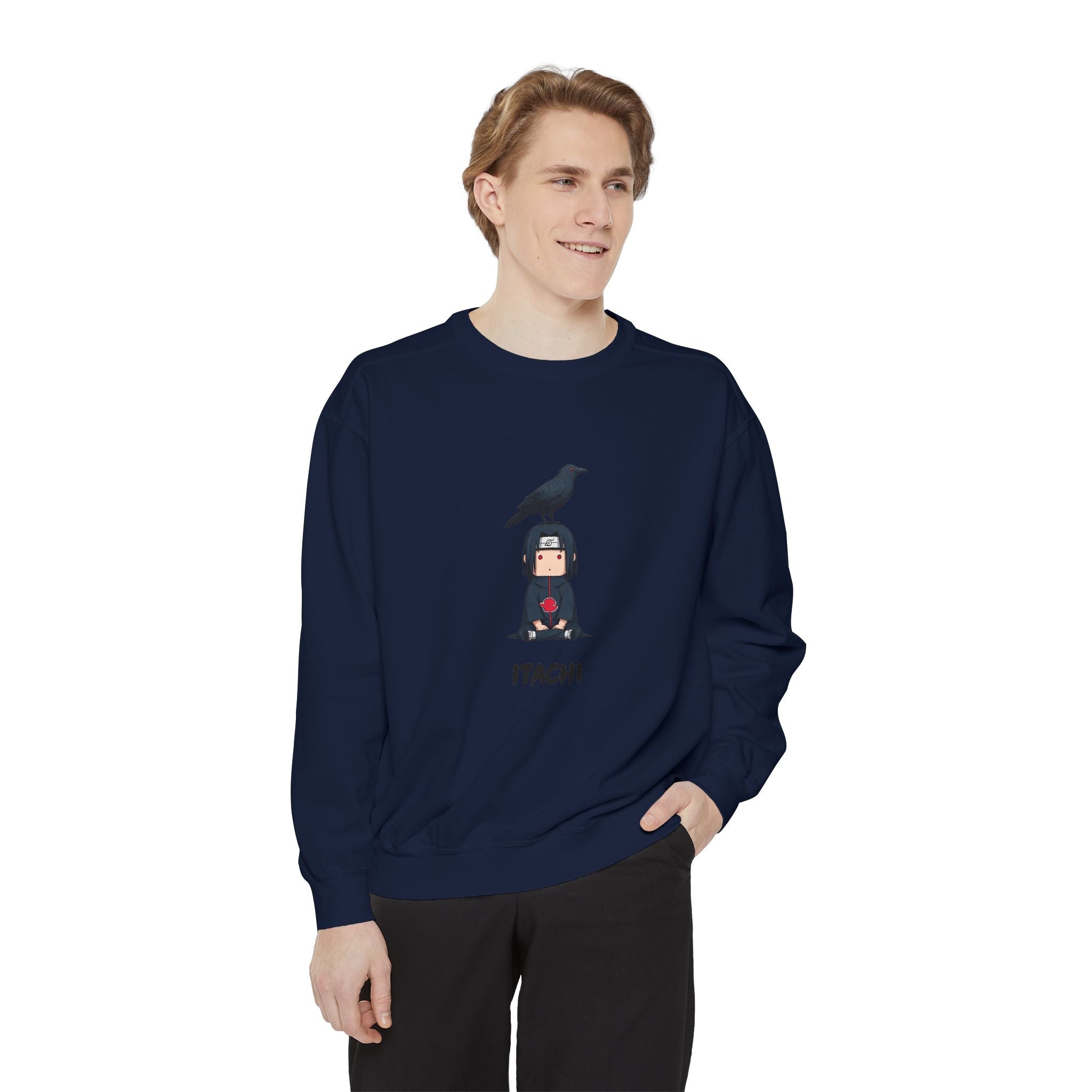 Chibi Ninja Illustration Sweatshirt | Anime Ninja Crow Graphic