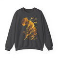 Fiery Guitarist Illustration Sweatshirt | Electric Music Rock Art