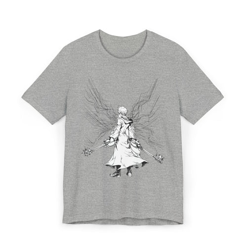 Angelic Warrior Sketch T-Shirt | Fantasy Illustration, Sword & Wings