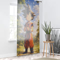 Smiling Boy Warrior window curtain | Anime-style character forest scene