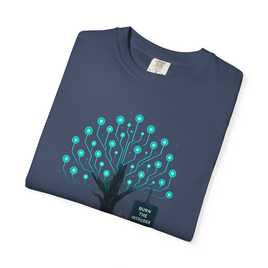 Nature-Inspired Unisex T-Shirt, Eco-Friendly Tee, Tree and Flames Design, Casual Wear, Gift for Nature Lovers