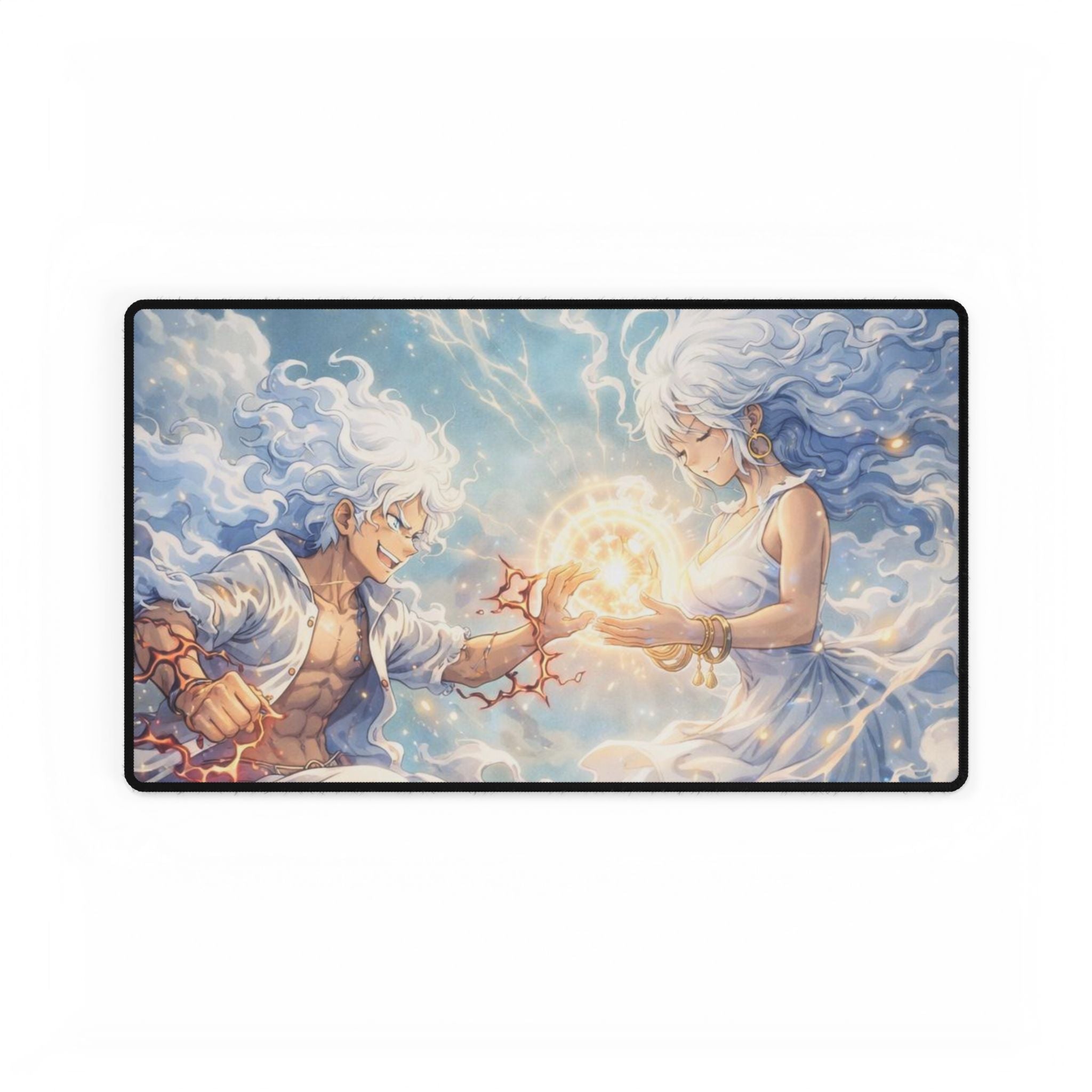 Celestial Twins illustration Desk Mat | Anime Fantasy Scene