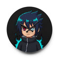 Pixel Anime Character Acrylic Wall Clock — Dual-Eye Neon Gamer Decor