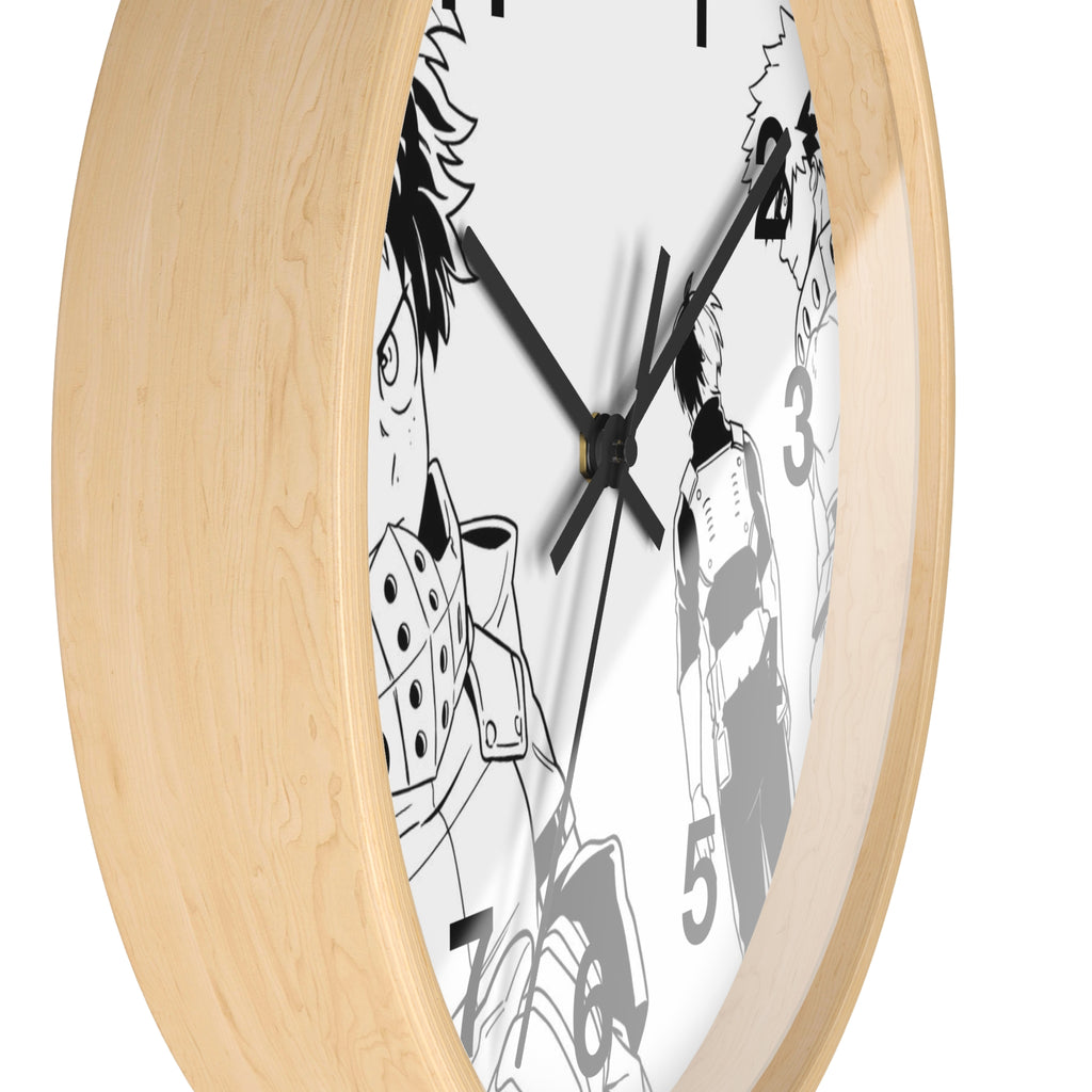 Black and White Anime Heroes Wall Clock | Manga Panel Timepiece