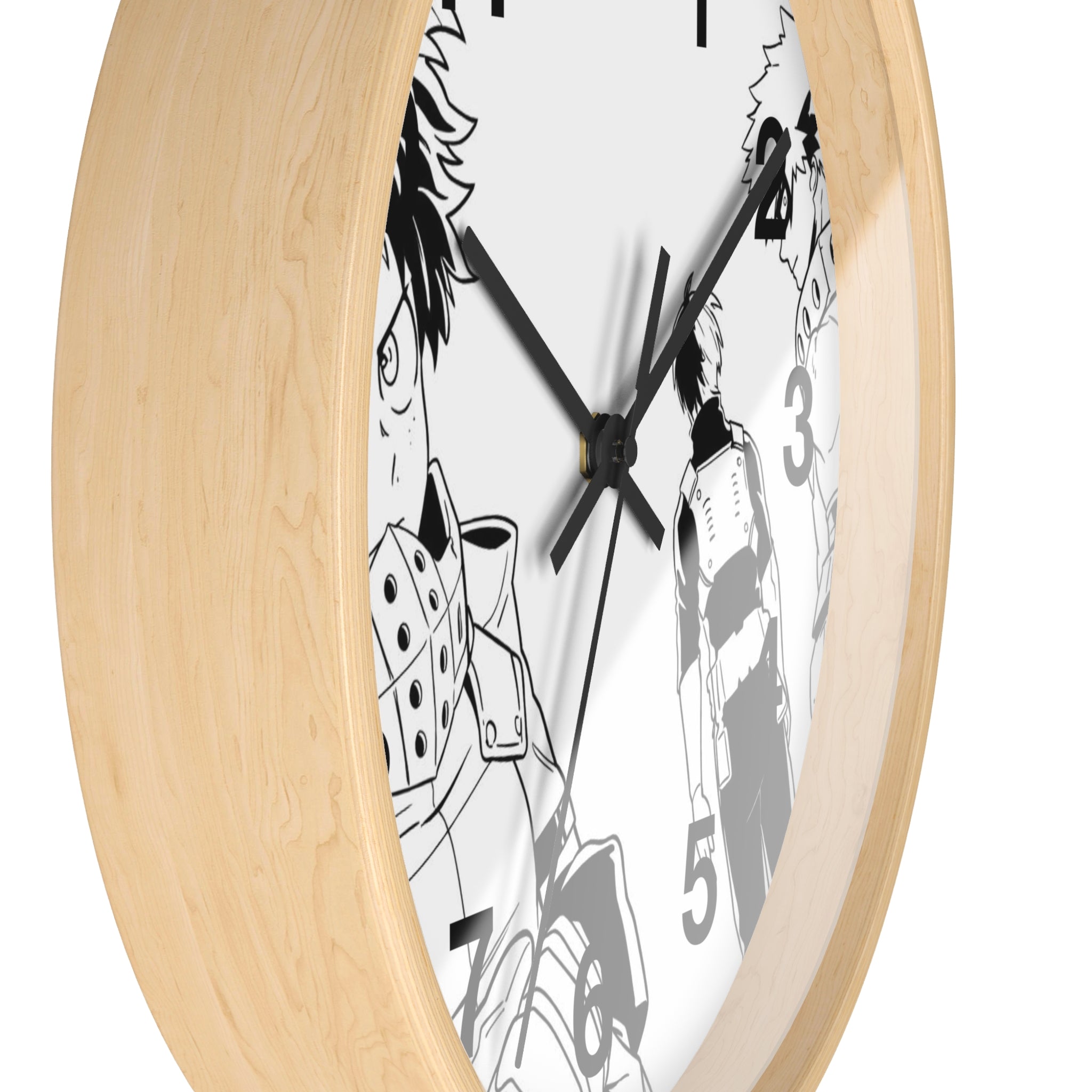Black and White Anime Heroes Wall Clock | Manga Panel Timepiece