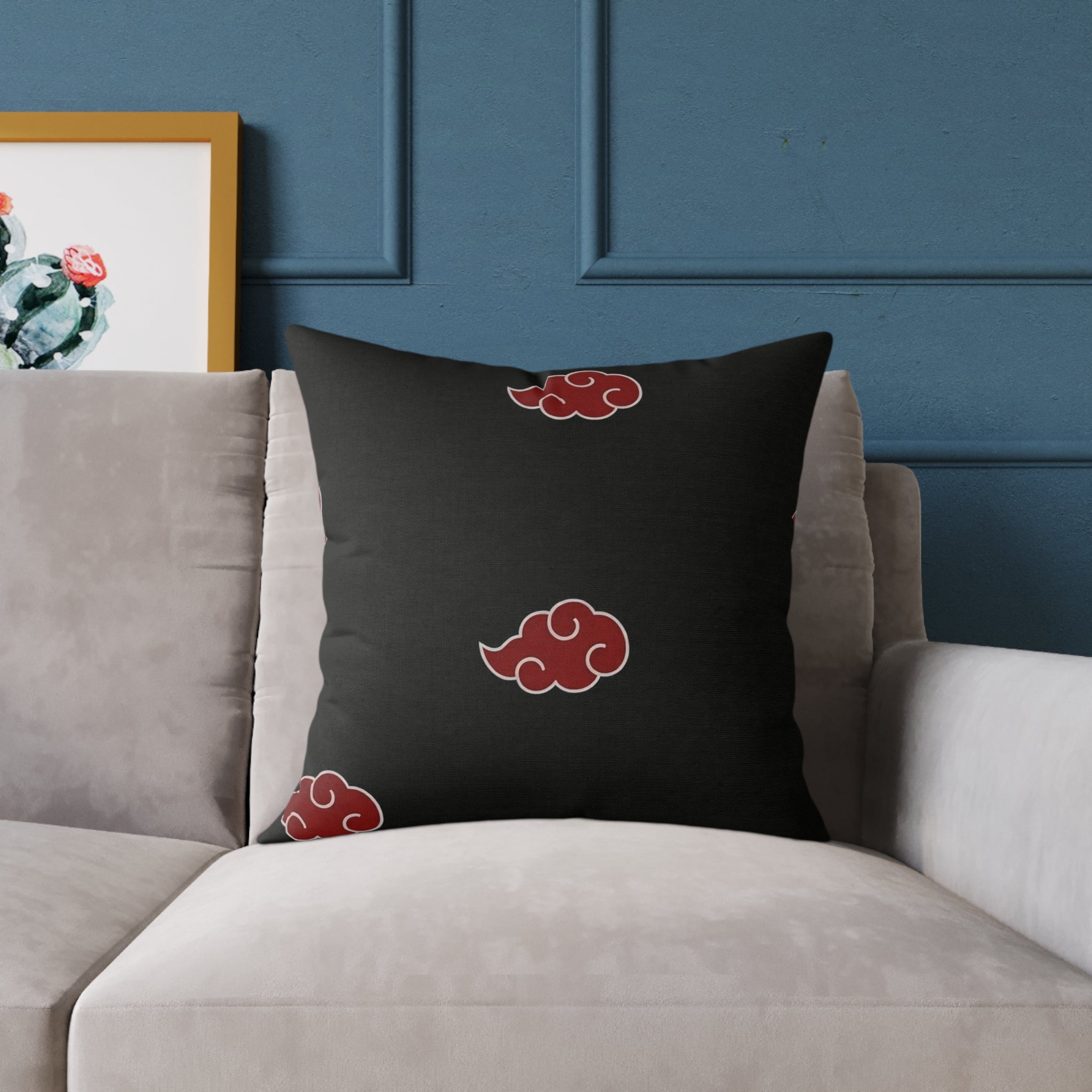 Red Akatsuki Cloud Pillow | Anime Pattern Accent Pillow