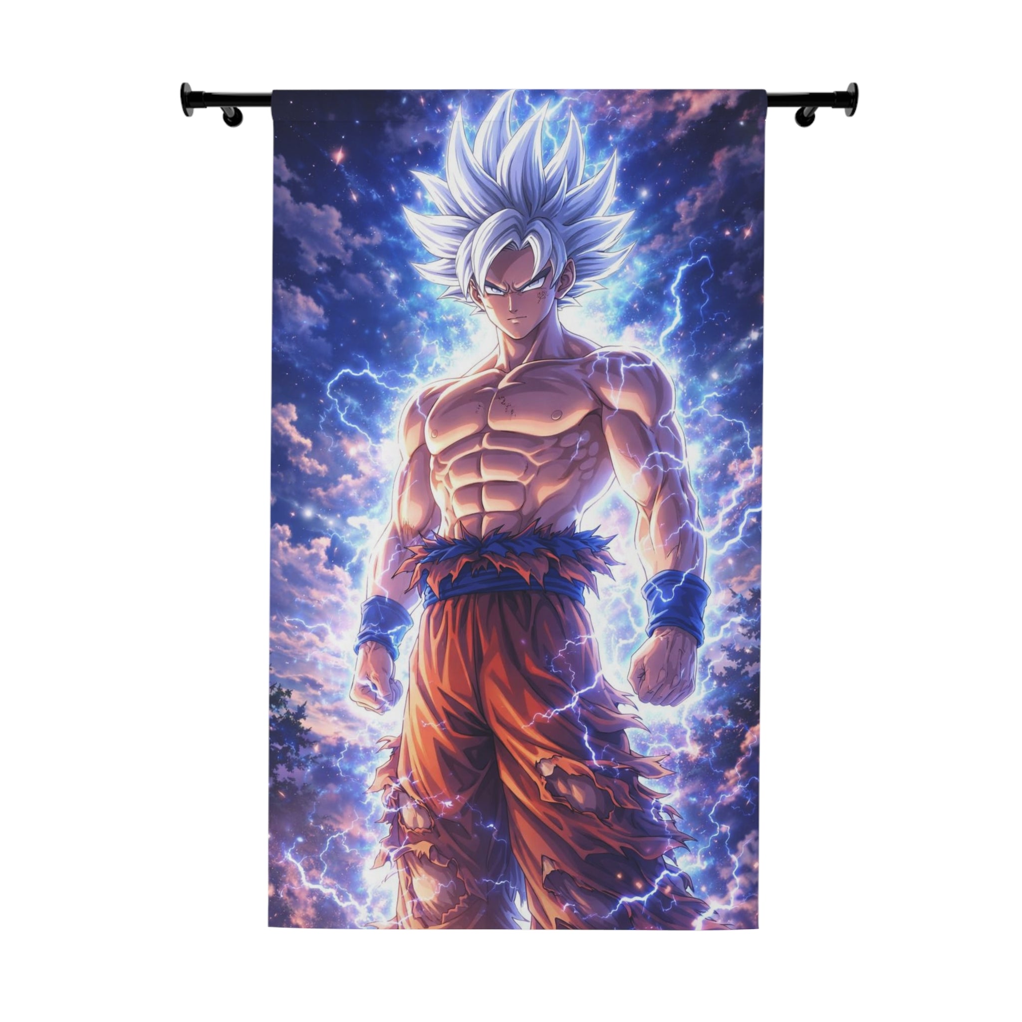 Anime Power Window Curtain — Goku Ultra Instinct Design (1 Piece)