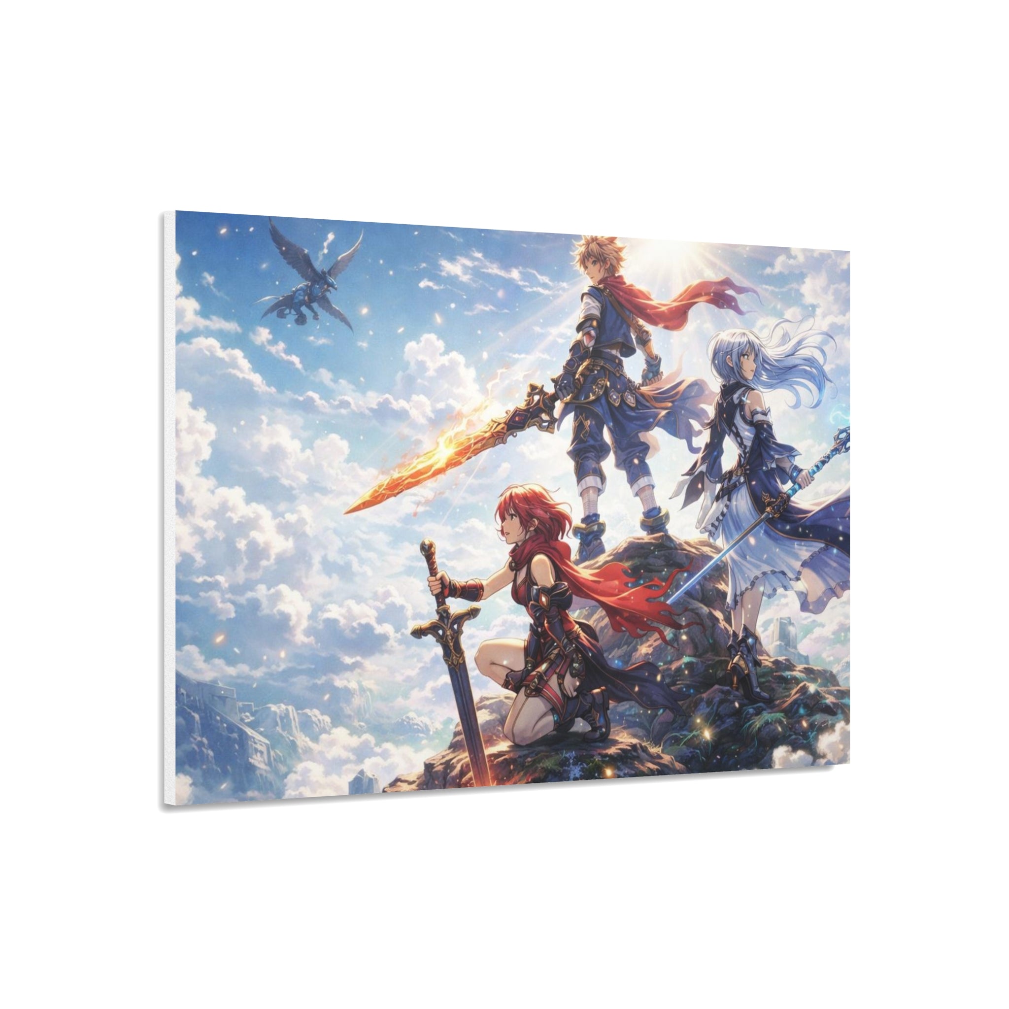 Fantasy RPG Heroes Foam Board | Sword, Sky, Epic Adventure Scene