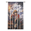 Anime Ghost Window Curtain — Luffy-Inspired Pirate Spirit Drapery