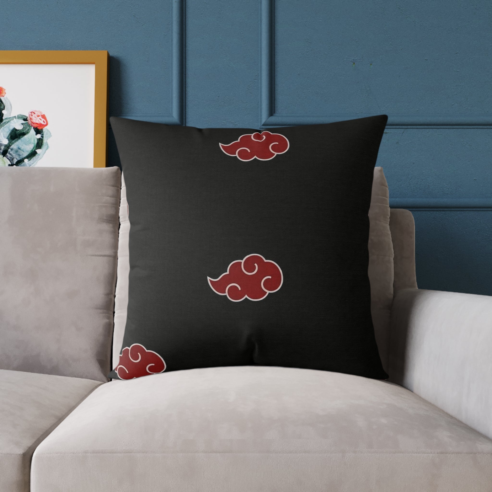 Red Akatsuki Cloud Pillow | Anime Pattern Accent Pillow