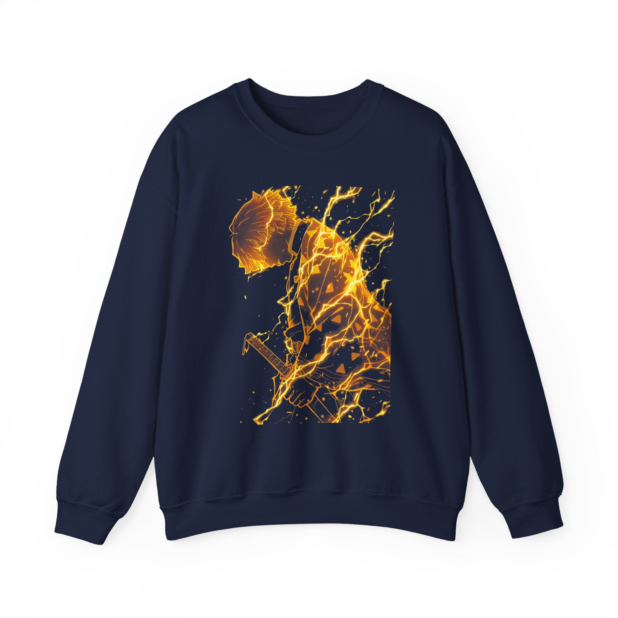 Fiery Guitarist Illustration Sweatshirt | Electric Music Rock Art