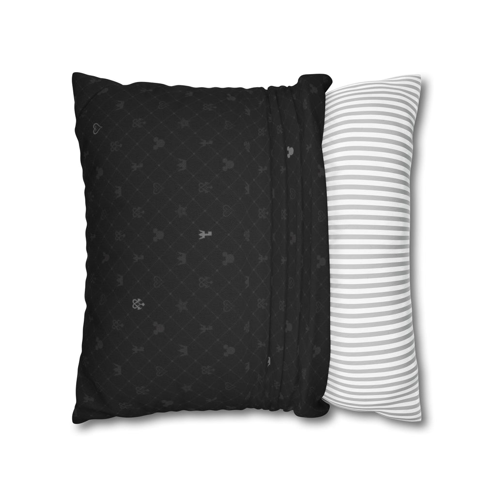 Black Subtle Hearts Pillowcase | Square Pillowcase