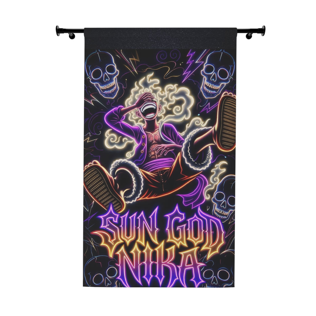 S.G Nika Window Curtains | Gothic Skull Rock Poster Panel