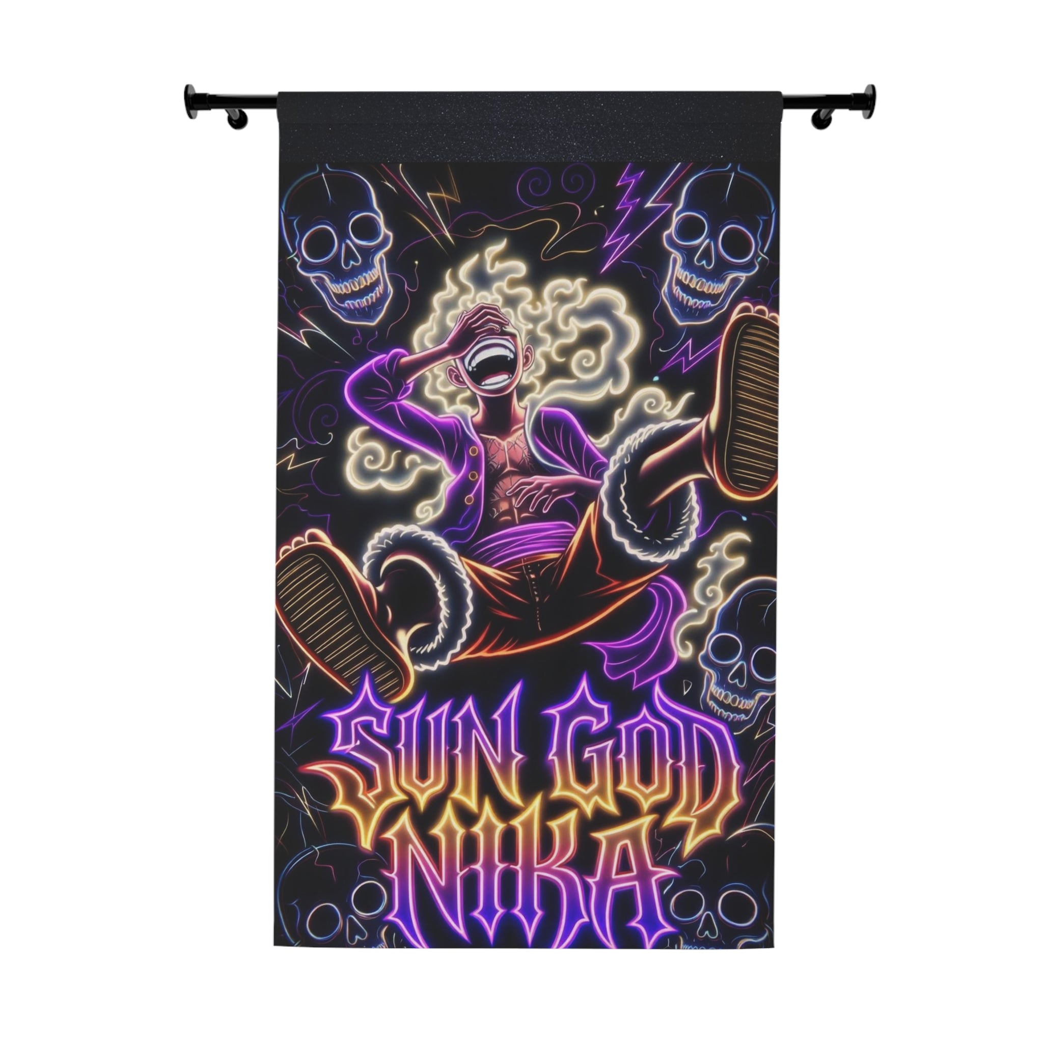 S.G Nika Window Curtains | Gothic Skull Rock Poster Panel