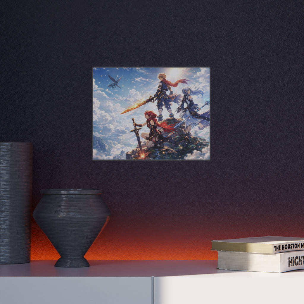 Fantasy RPG Heroes Foam Board | Sword, Sky, Epic Adventure Scene