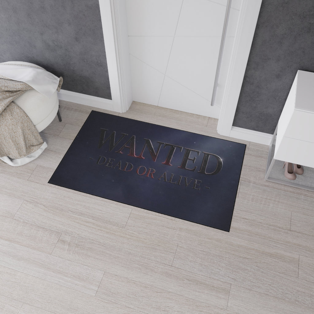WANTED Dead or Alive Floor Mat | Vintage Western Poster, Dark Moody Entry Rug