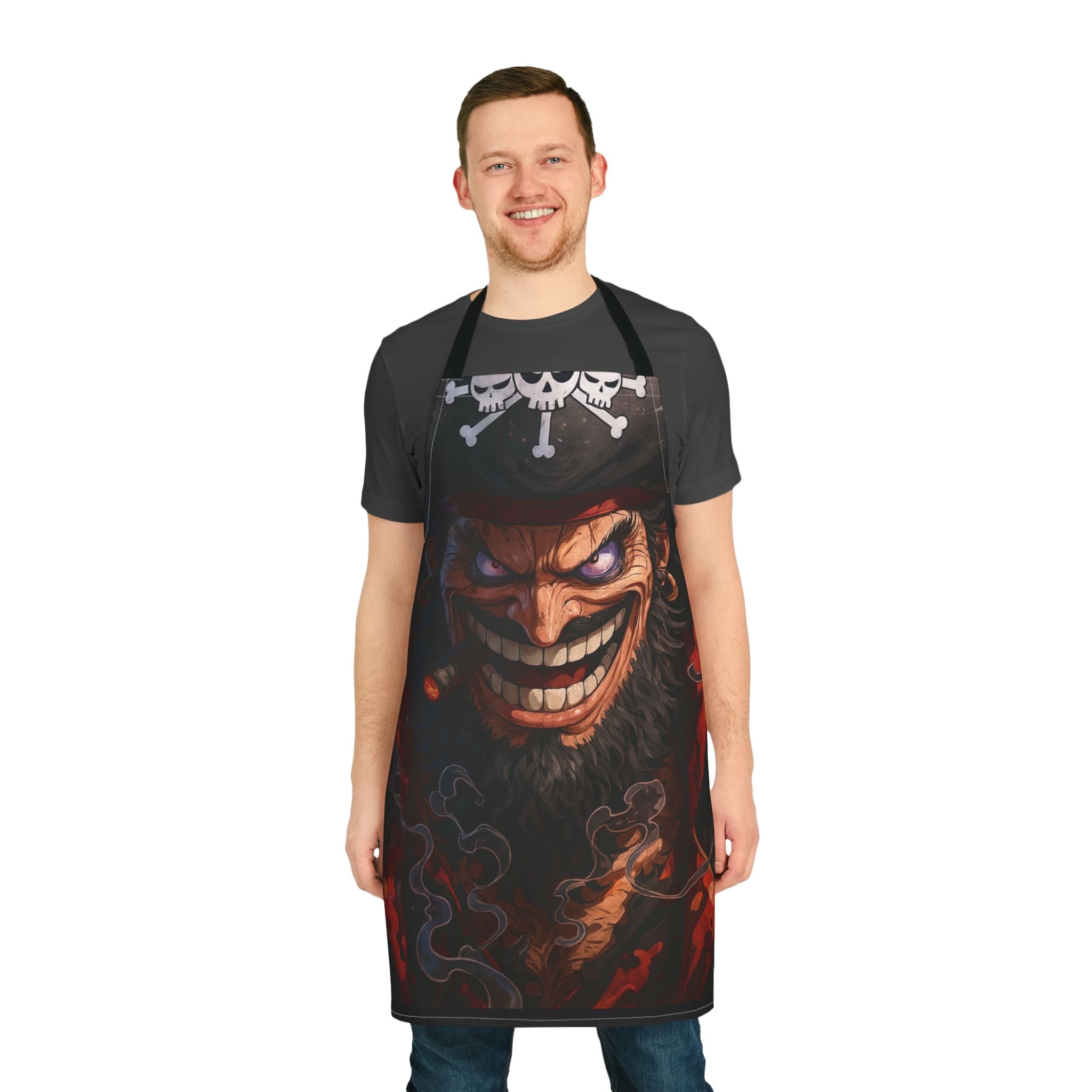 Creepy Pirate Skull Apron | Spooky Pirate Face Cooking Apron