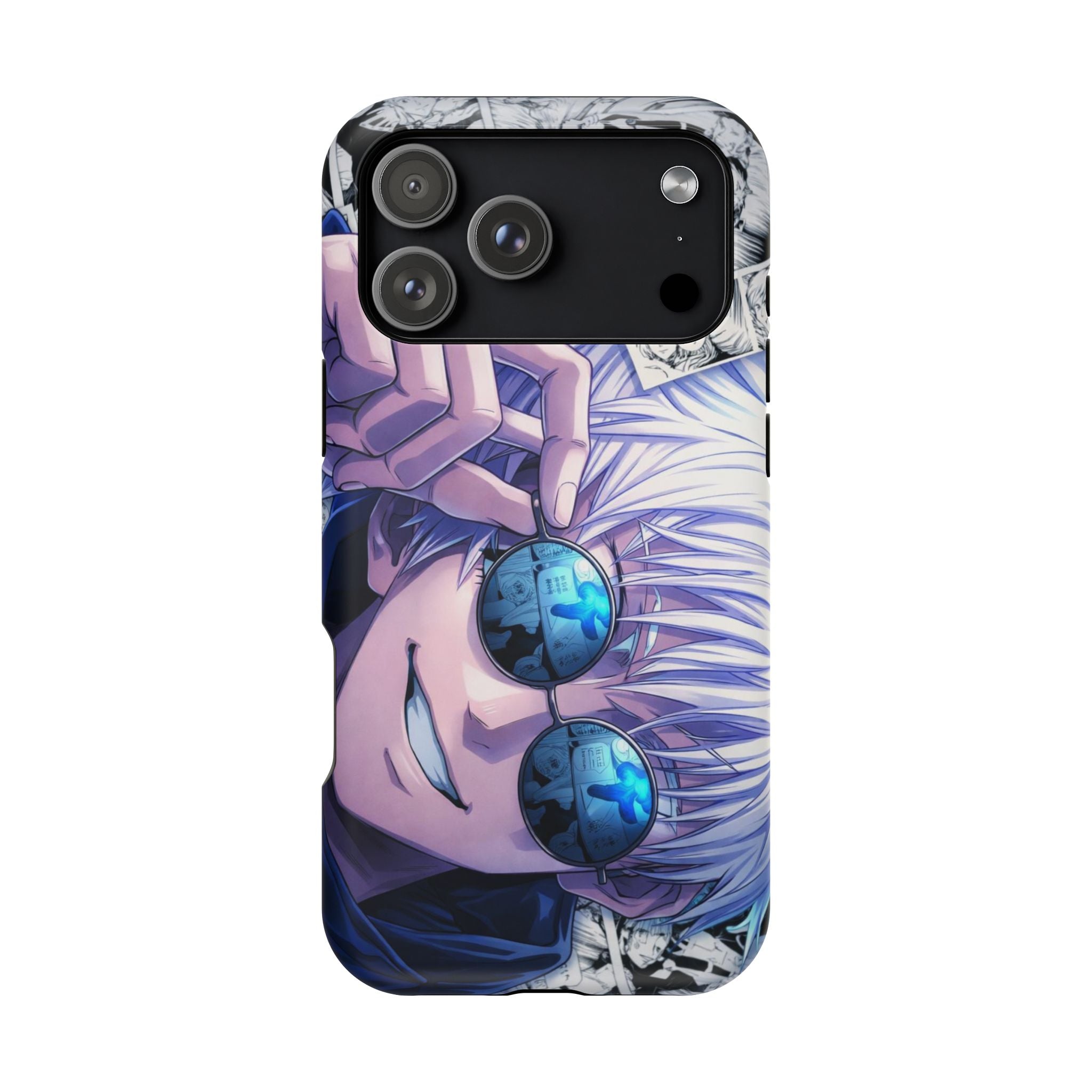 Anime Character Impact-Resistant Phone Case — Stylish Sunglasses Manga Design