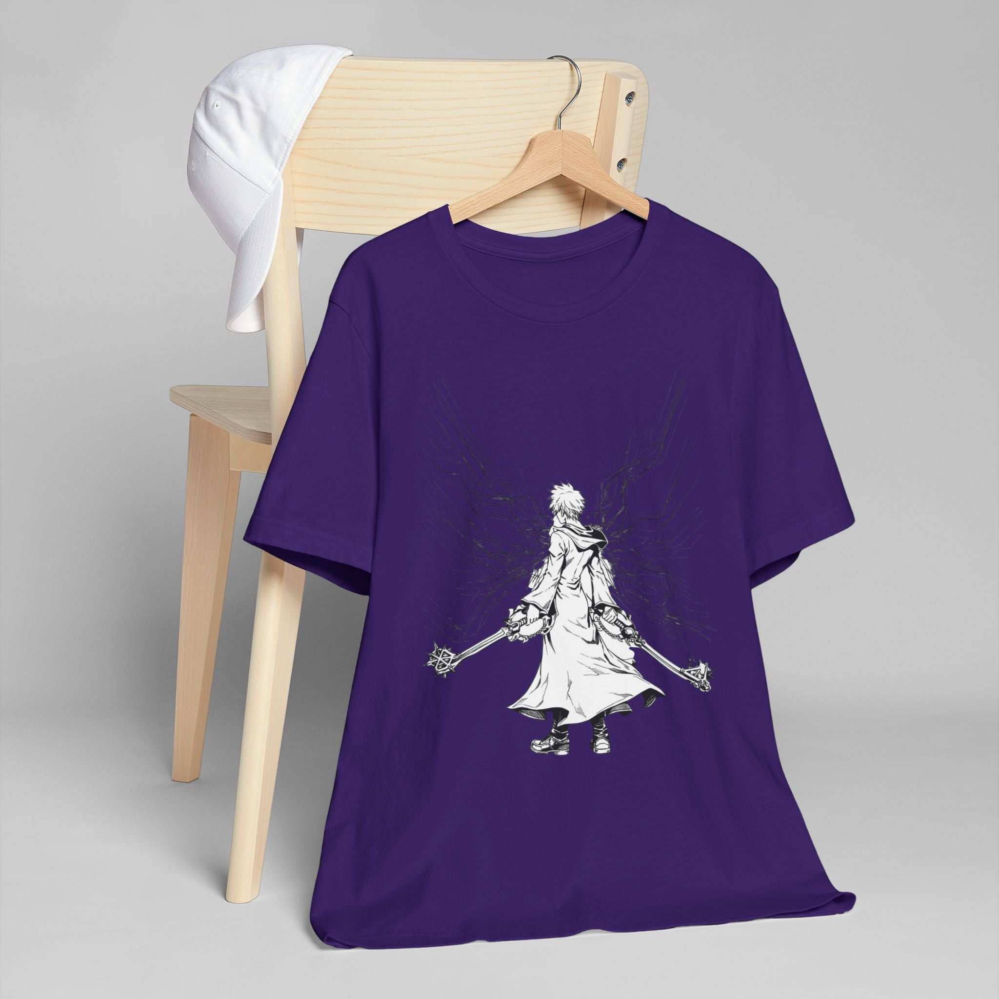 Angelic Warrior Sketch T-Shirt | Fantasy Illustration, Sword & Wings