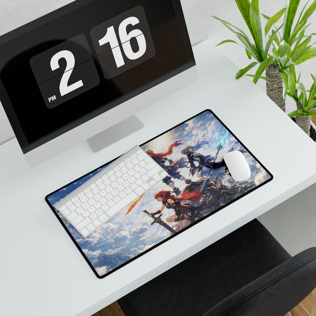 Wind-Scape Fantasy Heroes Desk Mat | RPG Characters, Sky Battle Artwork