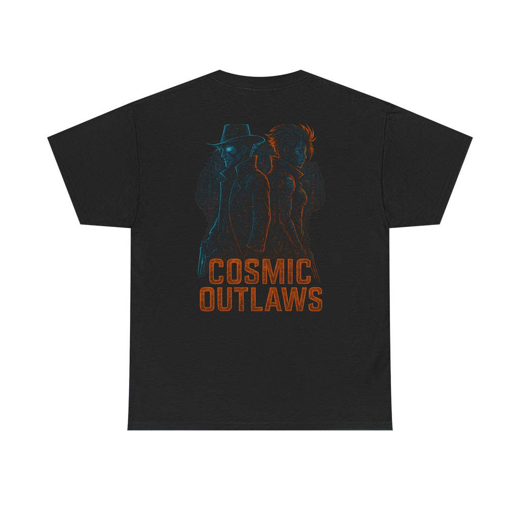 Cosmic Outlaws Graphic Tee | Space-Themed Apparel, Unisex Heavy Cotton Tee, Galaxy T-Shirt, Vintage Style Shirt, Unique Gift Idea