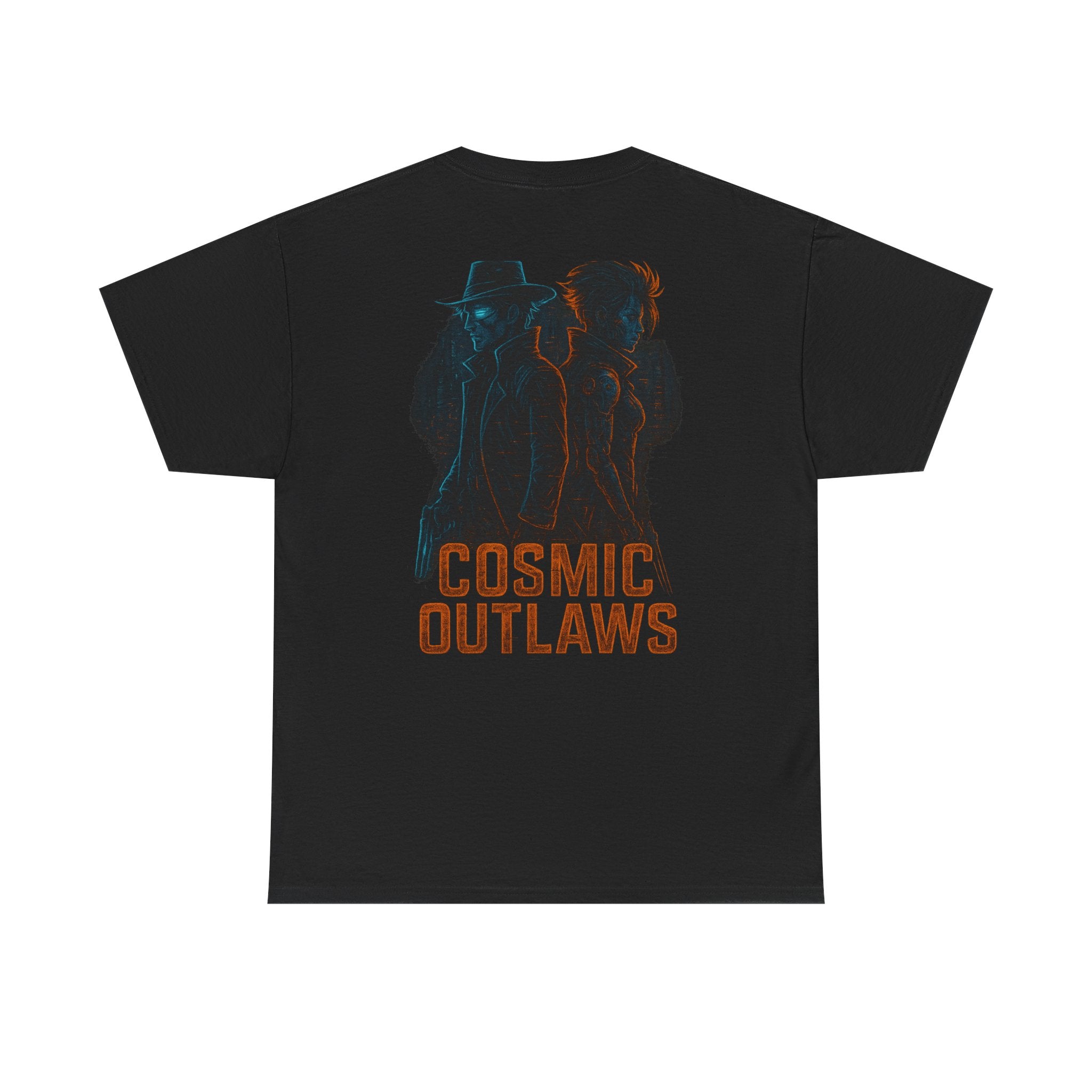 Cosmic Outlaws Graphic Tee | Space-Themed Apparel, Unisex Heavy Cotton Tee, Galaxy T-Shirt, Vintage Style Shirt, Unique Gift Idea