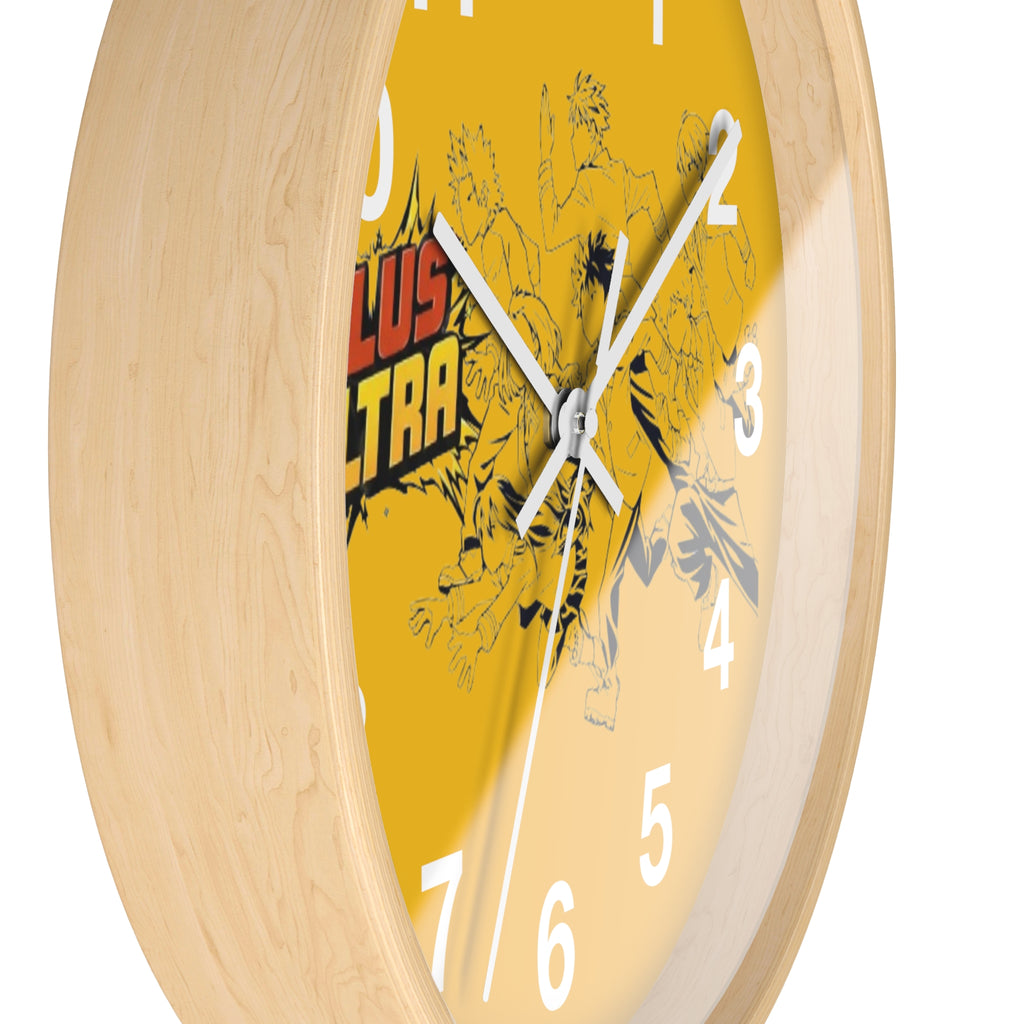 Plus Ultra Heroes Wall Clock | Yellow Anime Action Clock