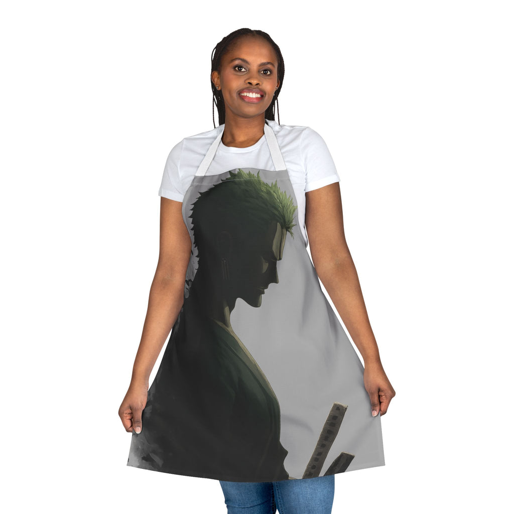 Silhouette Swordsman Apron | Anime Samurai Kitchen Apron, Artistic Portrait