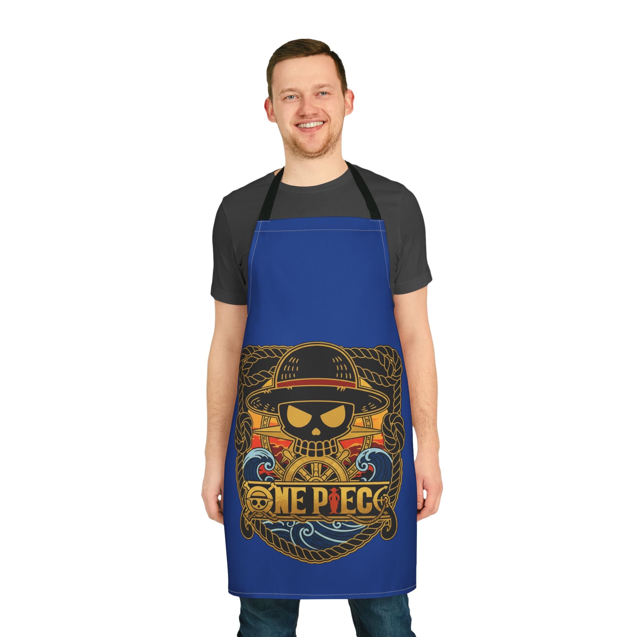 Skull Straw Hat Pirate Apron | One Piece Inspired Cooking Apron