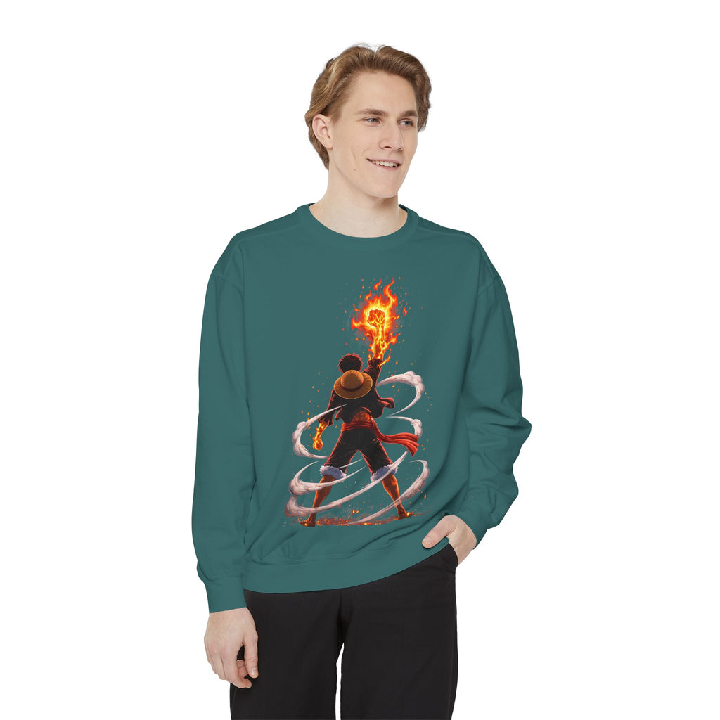 Fire Mage Illustration Sweatshirt | Fantasy Wizard Flame Art