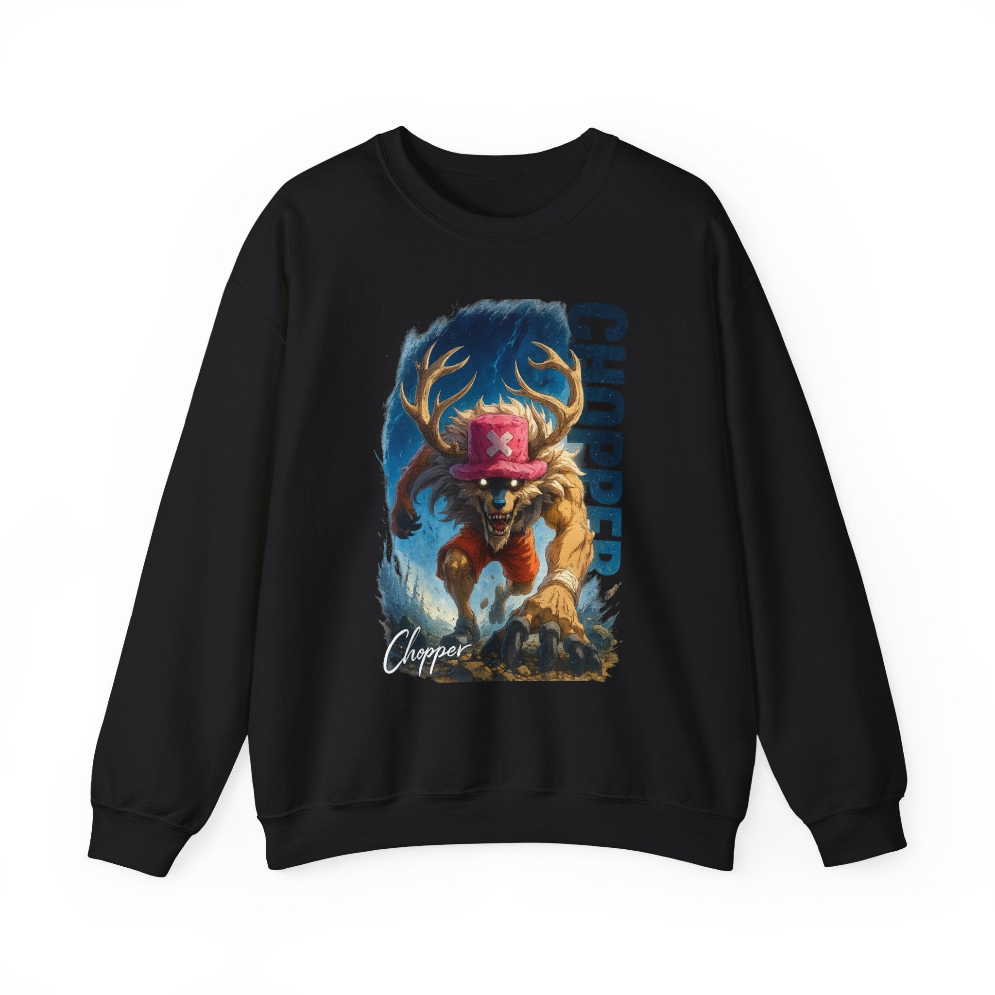 Moose Rider Illustration Sweatshirt | Retro Chopper Graphic Crewneck