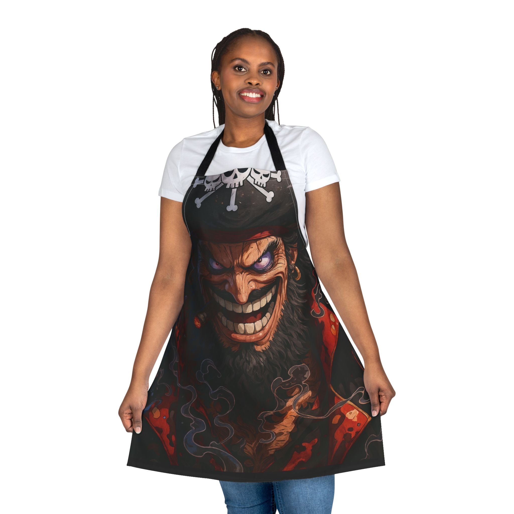 Creepy Pirate Skull Apron | Spooky Pirate Face Cooking Apron
