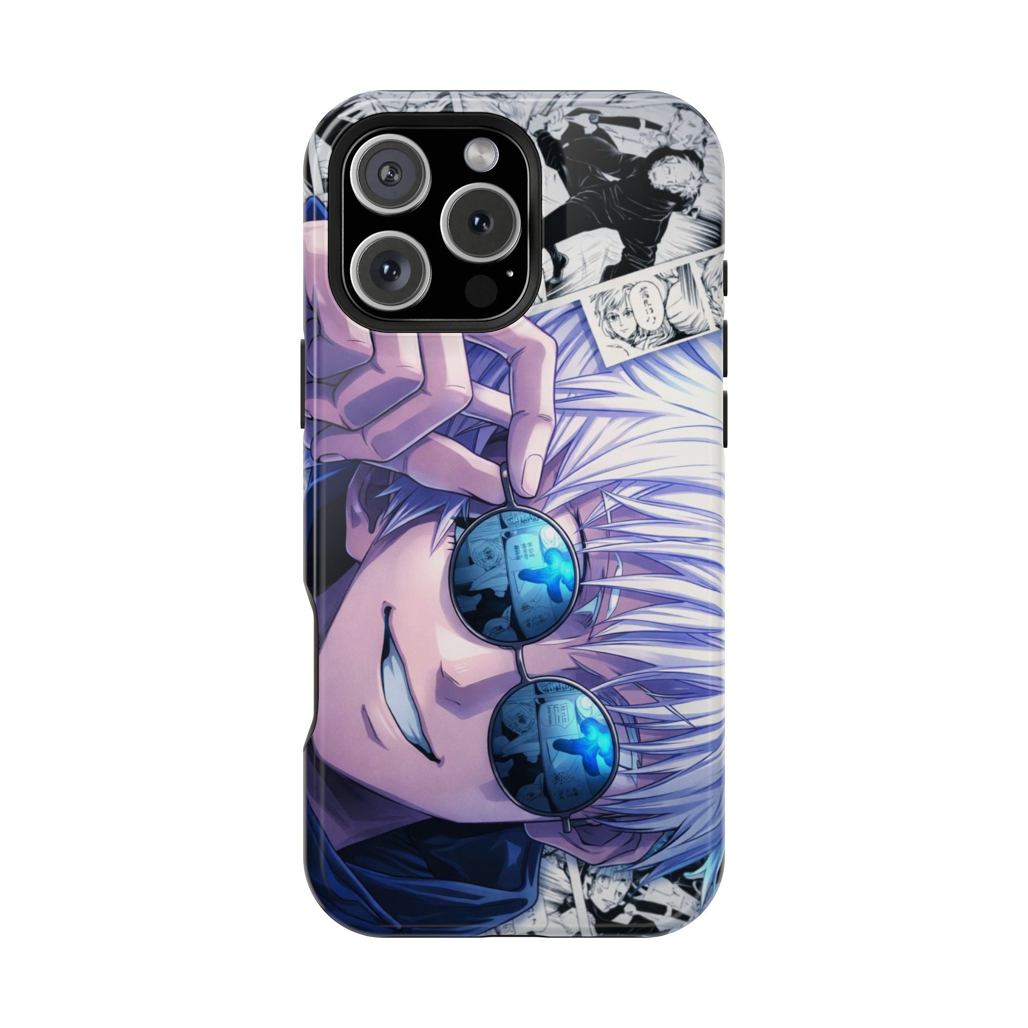 Anime Character Impact-Resistant Phone Case — Stylish Sunglasses Manga Design