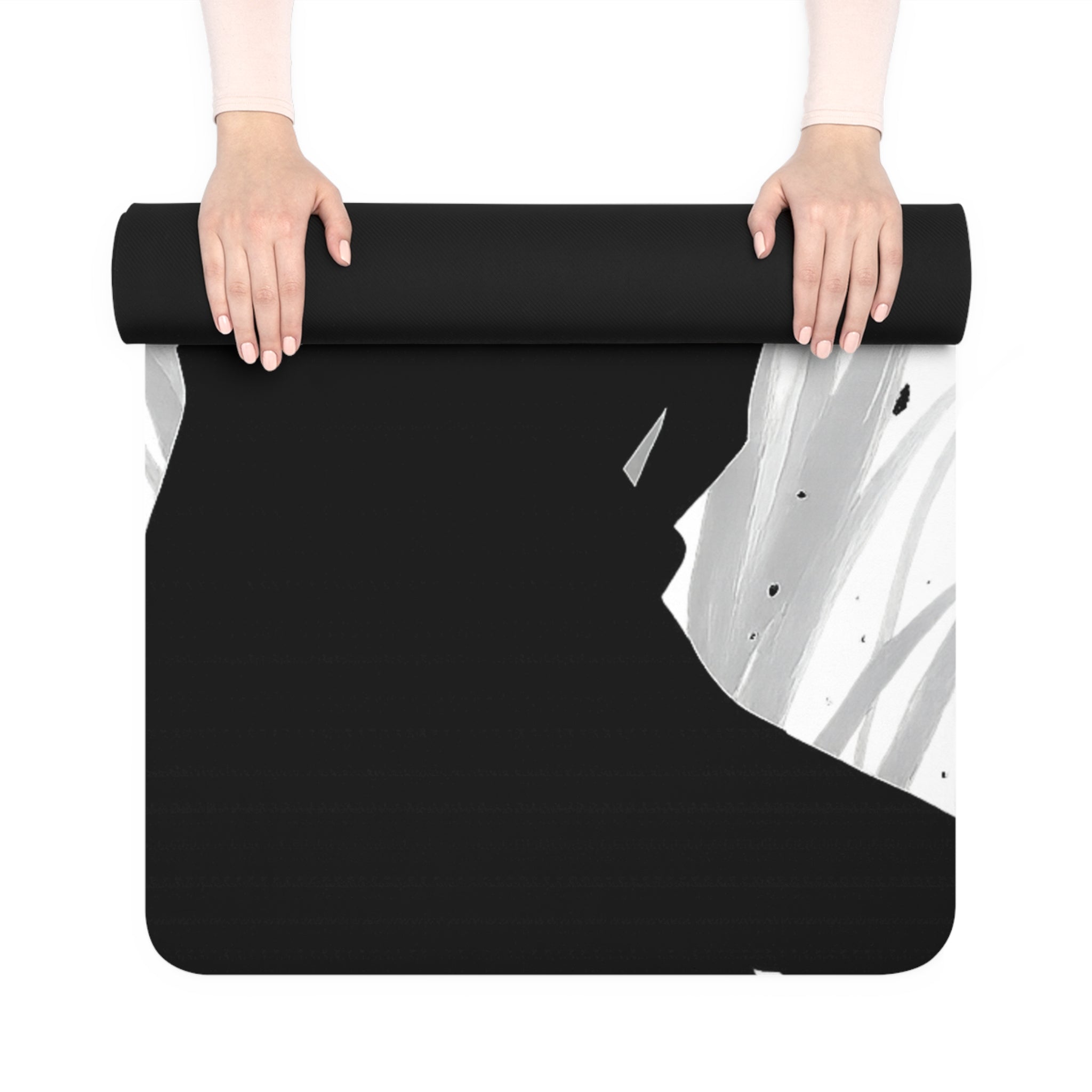 Silhouette Warrior Arise Rubber Yoga Mat | Anime Noir Meditation Mat