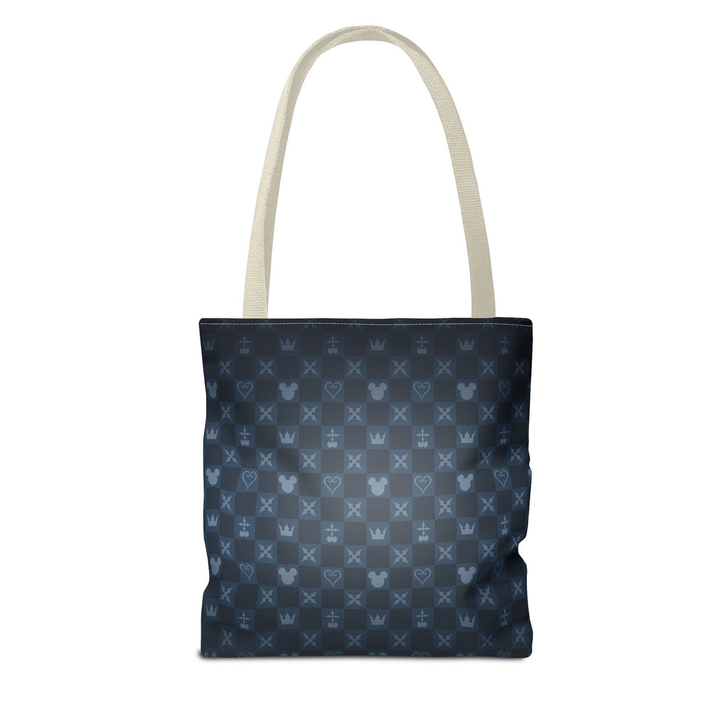 Dark Blue Patterned Monogram Tote | All-Over Print Tote