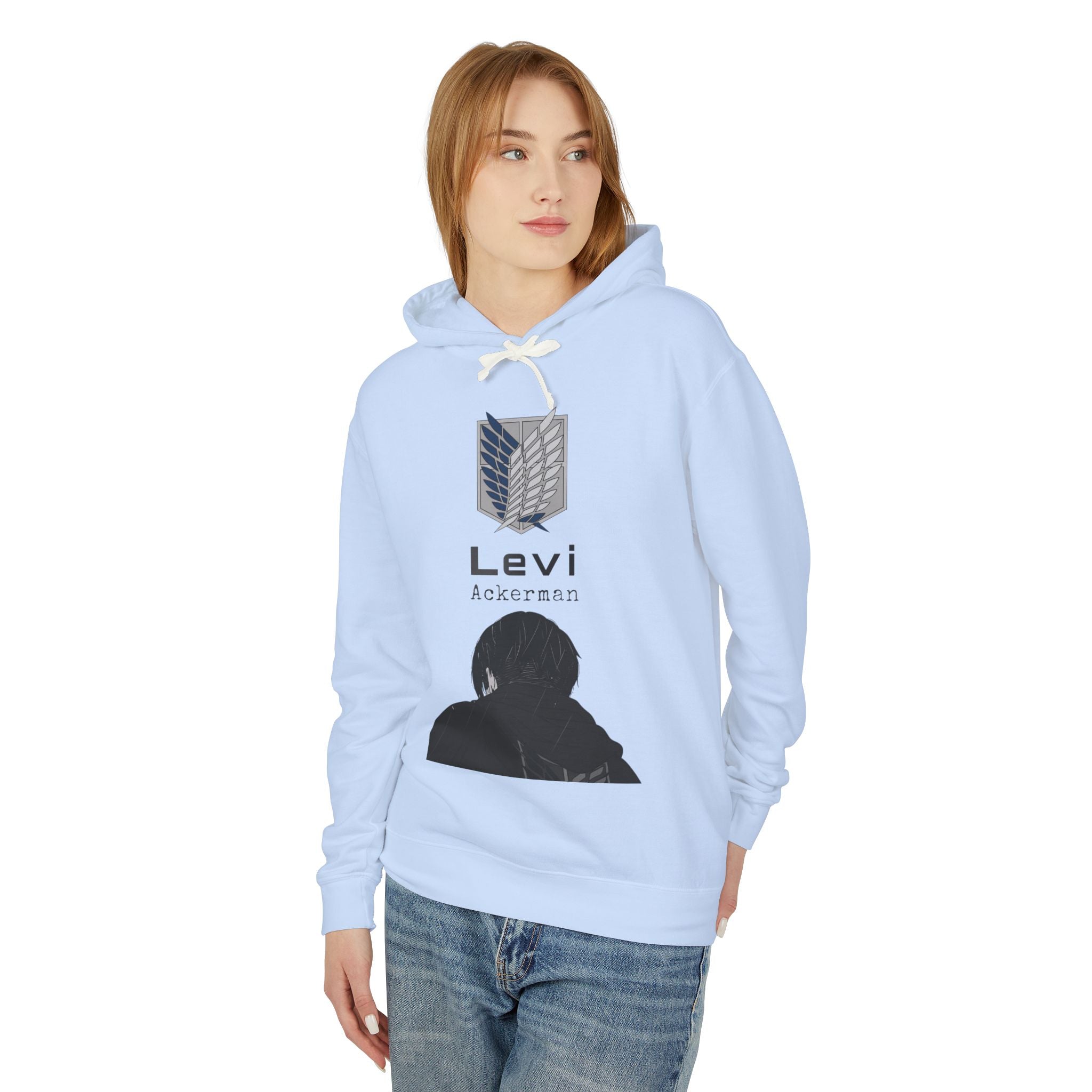 Levi Ackermann silhouette Hoodie | Scout Regiment emblem, anime sweatshirt