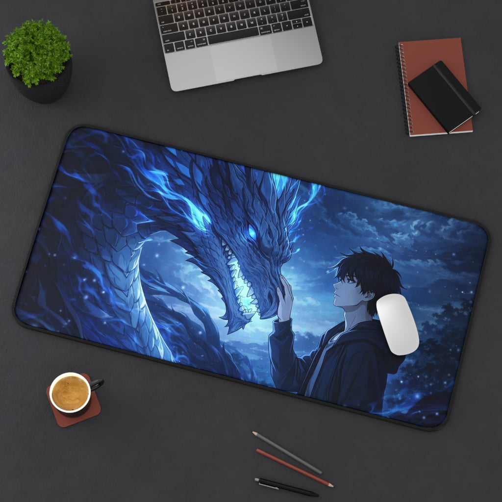 Dragon Bond Desk Mat — Anime Blue Dragon Gaming Mouse Pad