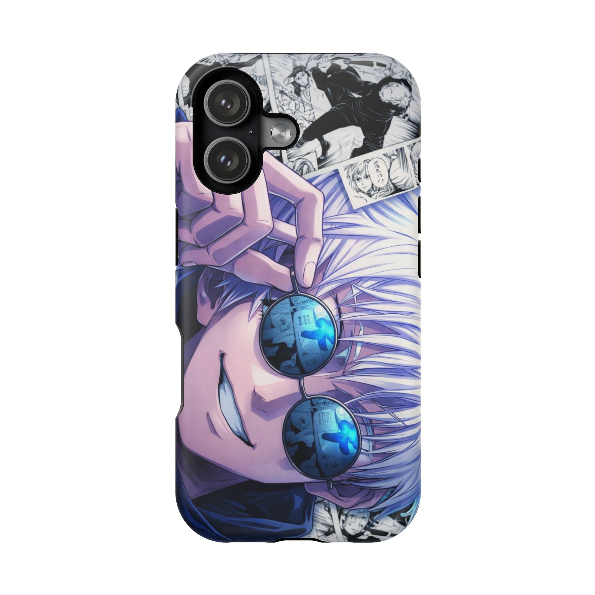 Anime Character Impact-Resistant Phone Case — Stylish Sunglasses Manga Design