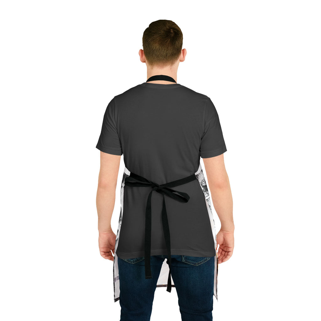 Anime Female Chef Wok Tossing Apron | Cooking Kitchen Apron with Chef Character