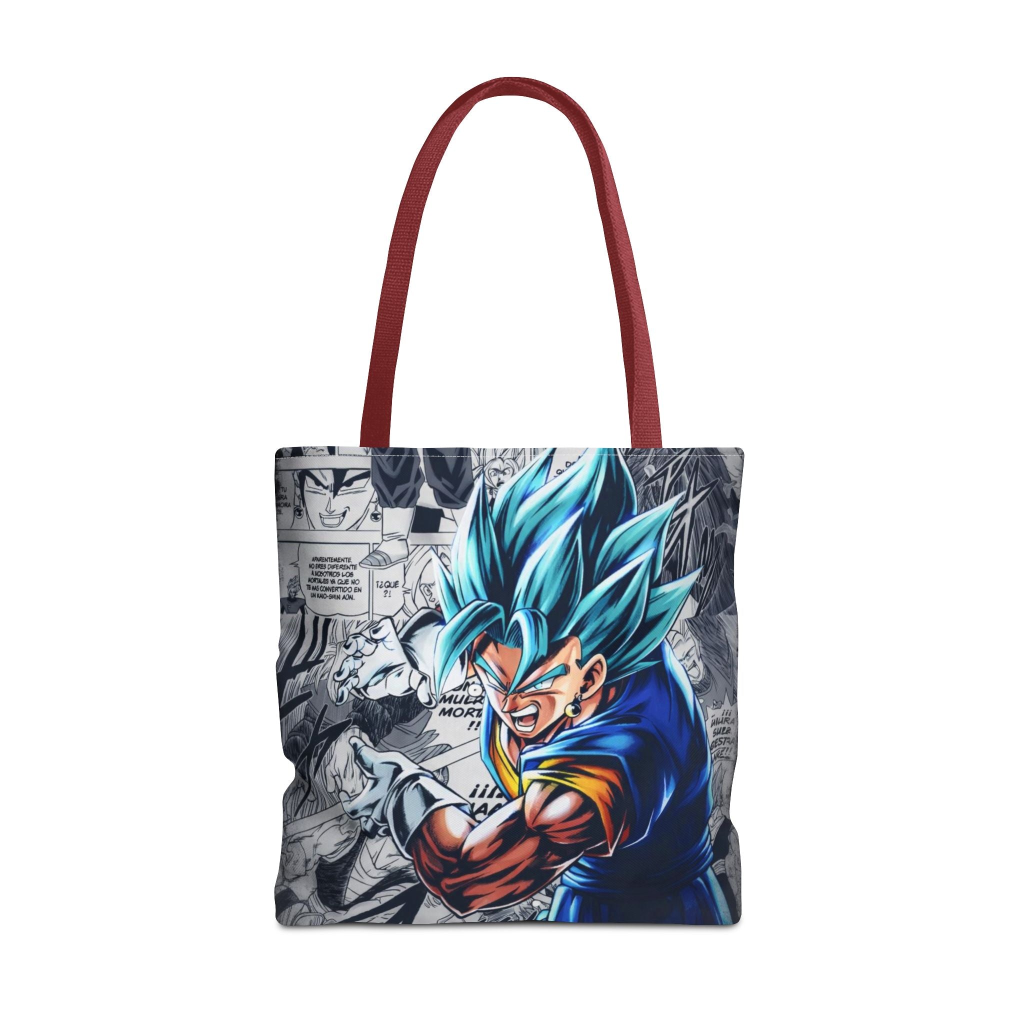 Blue Super Saiyan Illustration Tote Bag | Anime Manga Panel Background